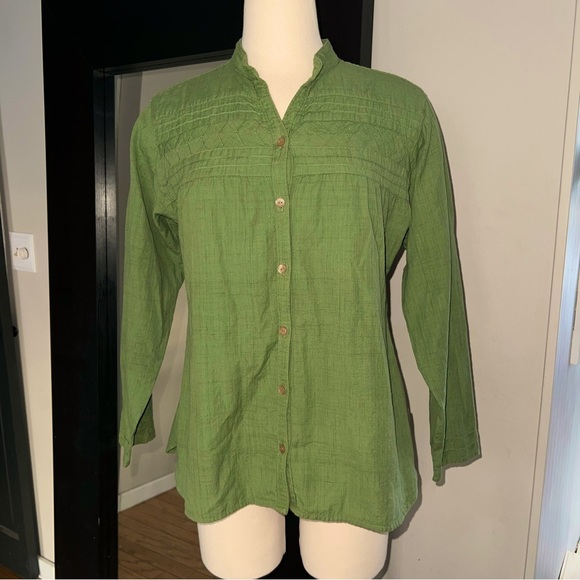 Woolrich Tops - WOOLRICH Button Down Tunic Olive Green 100% Cotton shirt Medium